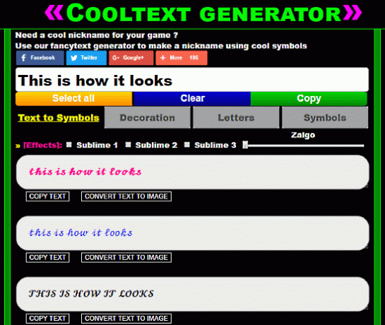 Cool Text Generator: генератор рукописных шрифтов