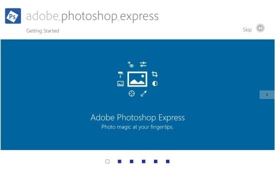 введение Adobe Photoshop Express для Windows 8