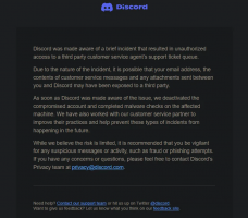 Discord сообщает об утечке данных после взлома сотрудников службы поддержки
