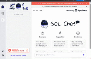 Bezmaksas ChatGPT balstīts SQL klients Postgres, MySQL: SQL Chat