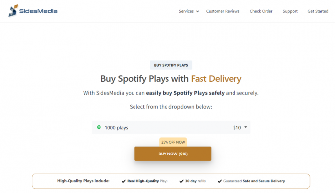 SidesMedia Купить Spotify Plays