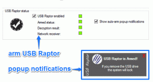 USB Raptor: bloķējiet datoru ar USB zibatmiņas disku