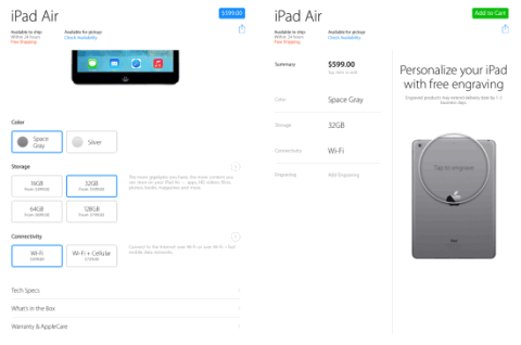 Покупка продуктов Apple в Apple Store Приложение для iPad