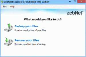 Software zum Sichern von Outlook-E-Mails: zebNet Backup für Outlook