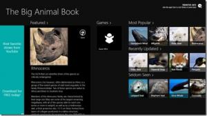 Aplicație gratuită pentru Windows 8 pentru a afla despre animale: Cartea cu animale mari